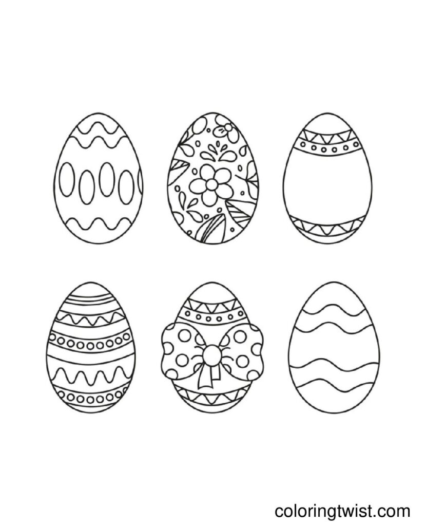 Easter Mix Egg Coloring Page