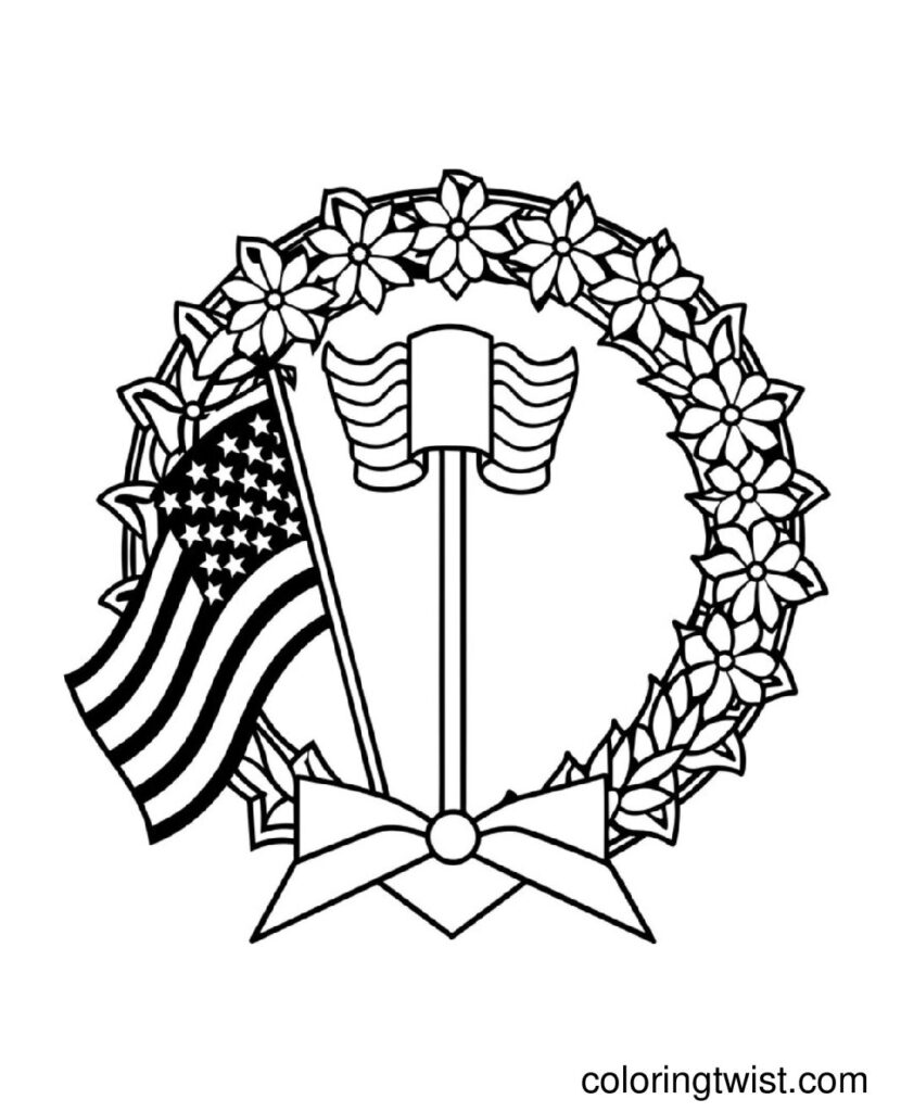 Memorial Flag Coloring Page