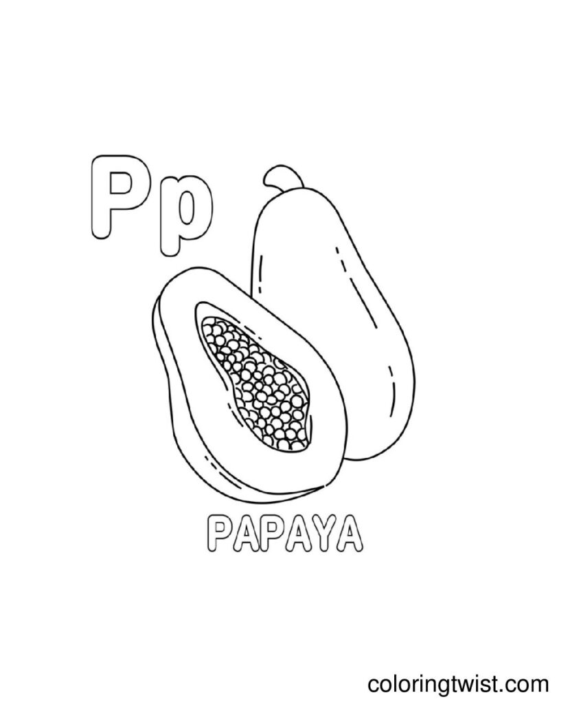 Papaya Coloring Page