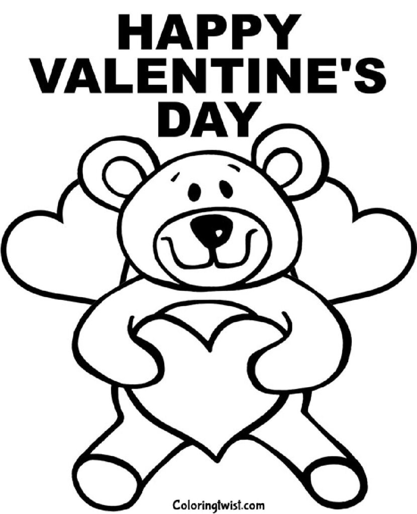 Valentines Day Card Coloring Page